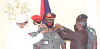 President Buhari decorates Army Chief with new rank of Lieutenant General