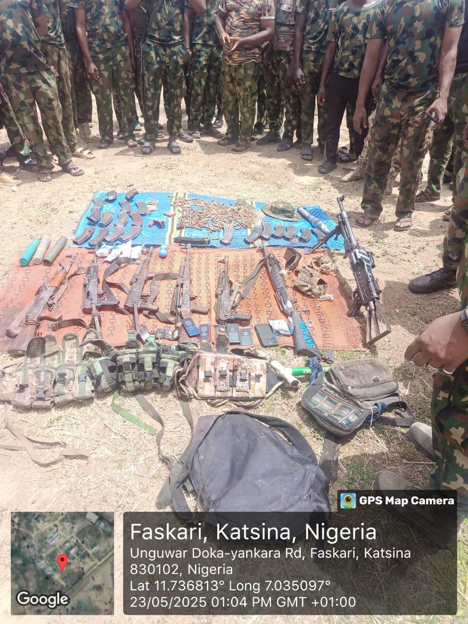 JUST IN: Army troops  neutralize 21 terrorists, recover arms in major offensive in Katsina