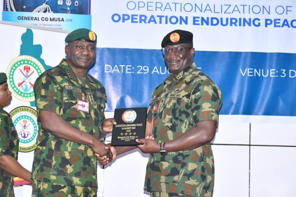CDS Rebrands Operation SAFE HAVEN, Launches Joint Task Force Operation ENDURING PEACE in North Central Nigeria