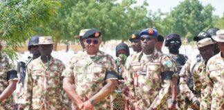 Theatre Commander visits Mallam Fatori, commends troops for repelling ISWAP attack