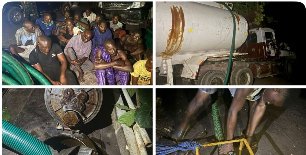 Army troops foils major bunkering operation along Lagos waterways, recovers trucks, arrest 15 suspects
