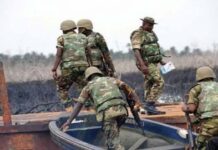 Troops Raid Illegal Bunkering Site in Bayelsa, Recover Equipment, Stolen Products