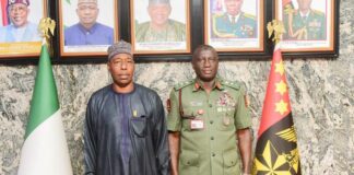 Zulum meets Army Chief Shaibu in Abuja over security, restoration of normalcy in Borno