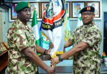 Maj Gen Abubakar Hands Over Command of Op Hadin Kai to Maj Gen Ajose