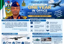 NAF Logs 6,100 Flying Hours, 2,900 Sorties as Aneke Marks First Year in Office